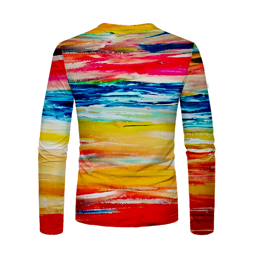 Men's 3D Digital Printing Creative Color Spray Paint T Shirt