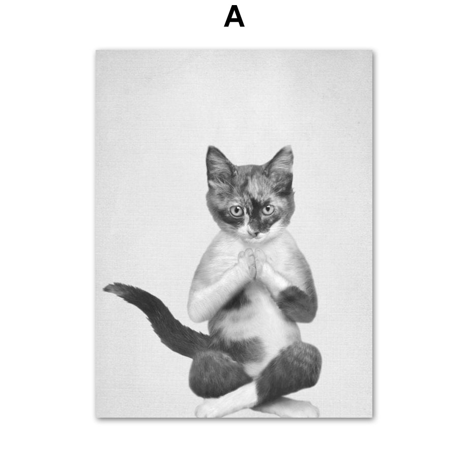 Black And White Animal Canvas Painting Mural