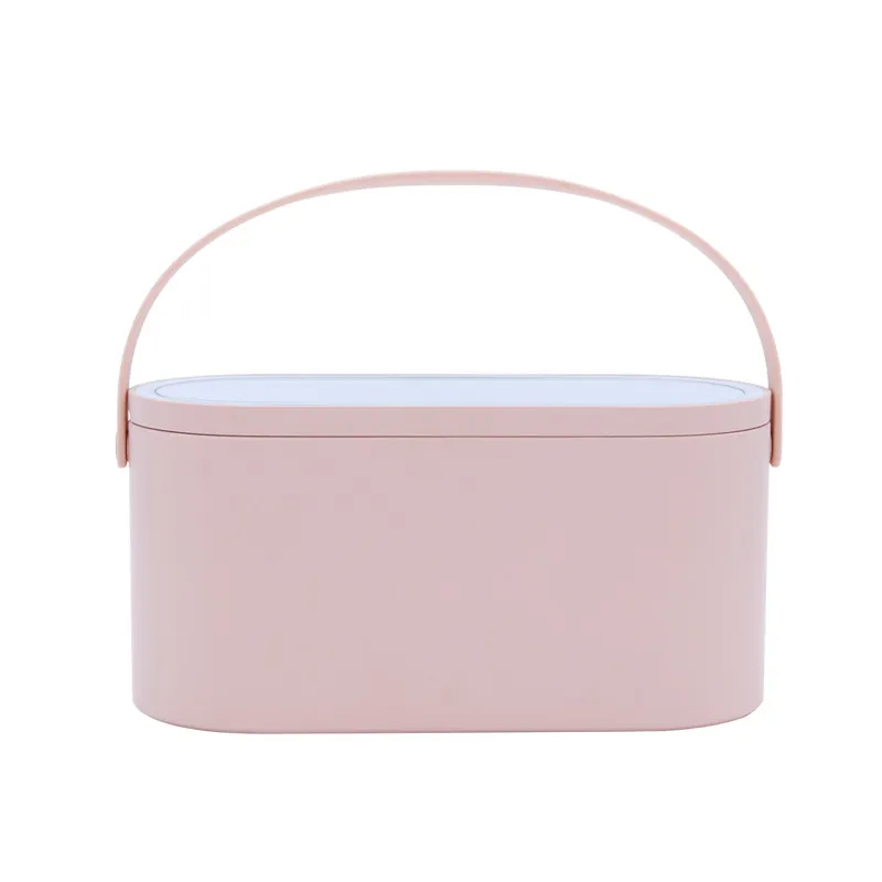 Creative Mini Muid Portable Make-Up Box Led Rechargeable Make-Up Mirror Night Light Travel Make-Up Desktop Make-Up Mirror - Pink