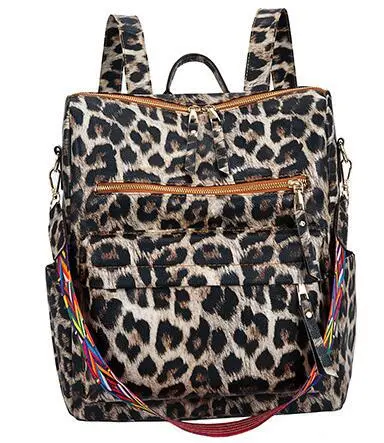 Backpack Large Capacity College Style Travel Leisure High School Large Fashion Shoulder Bag - Brown