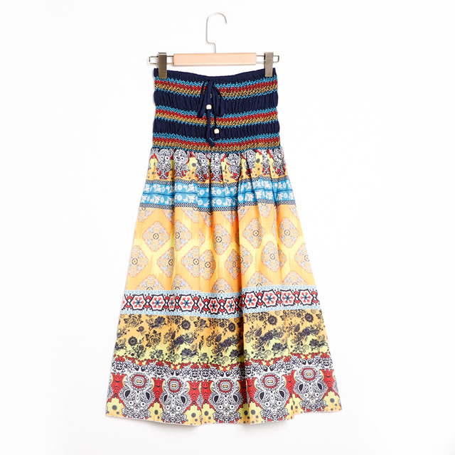 Title 1, Floral A-Line Womens Maxi Skirt with Elastic H...