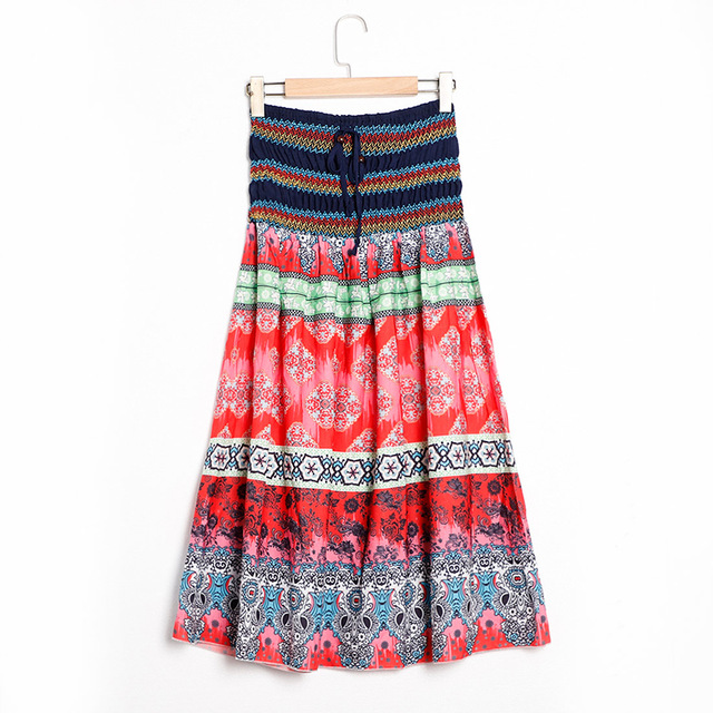 Title 3, Floral A-Line Womens Maxi Skirt with Elastic H...