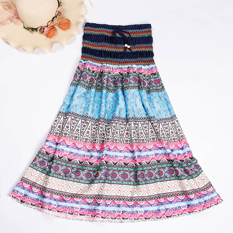 Title 11, Floral A-Line Womens Maxi Skirt with Elastic H...