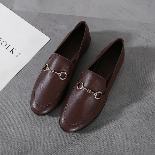Single Shoes Women New Small Leather Shoes Women British College Style Retro Large Size Women'S Shoes Brown - Shop at LoveMi