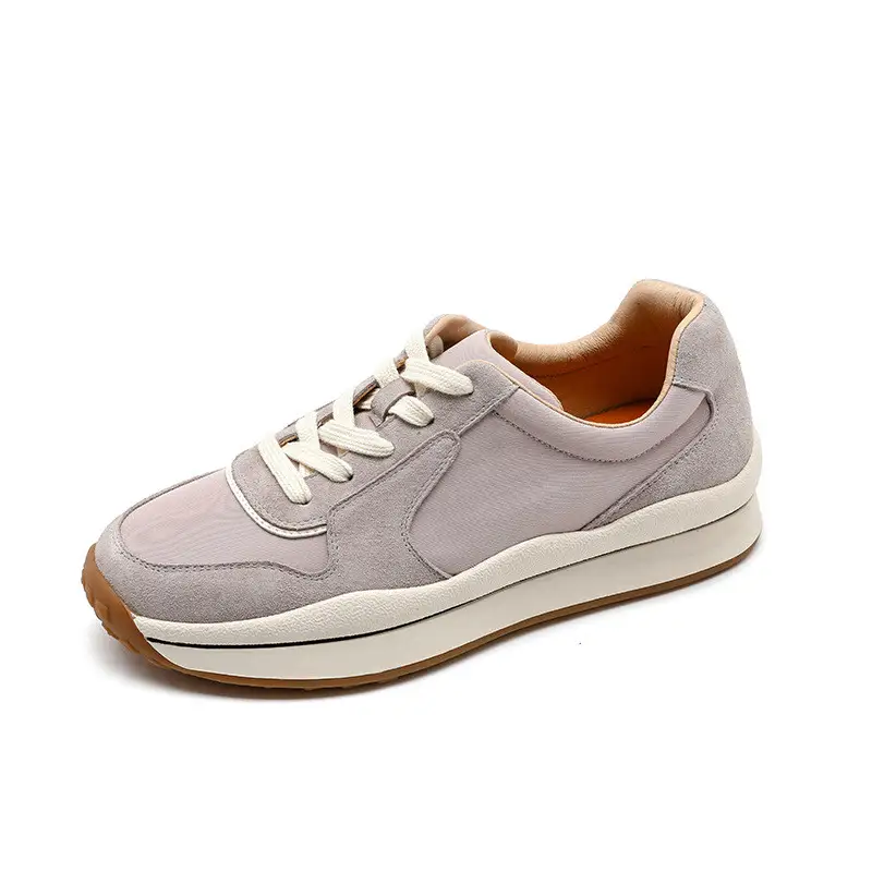 European And American Lace Up Thick Soled Flat Shoes, Muffin Shoes, Leisure Low Top Shoes, Board Shoes, Small White Shoes, Daddy Shoes