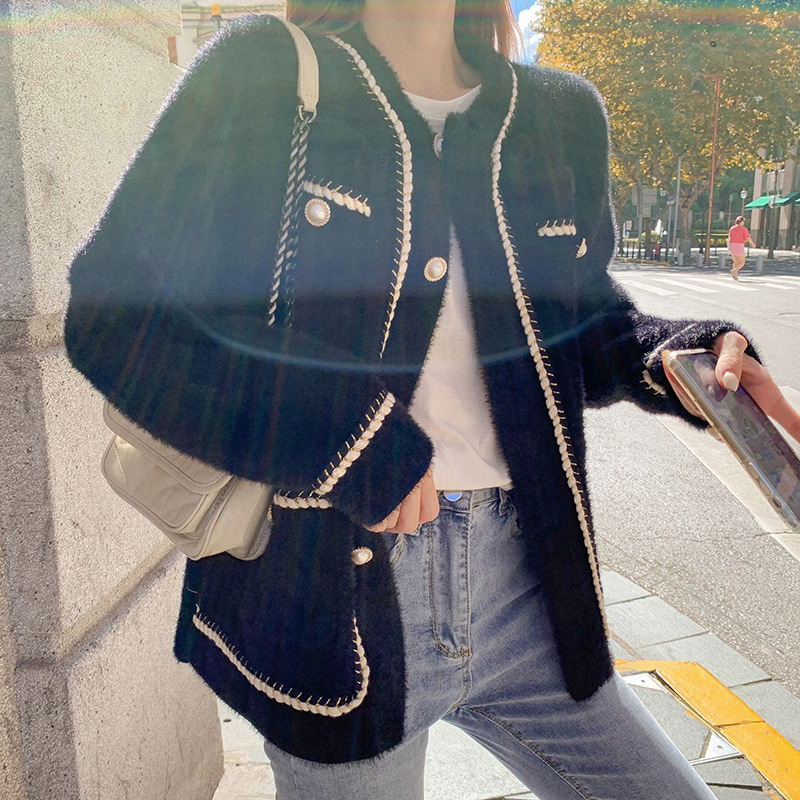 Spring New Mink Fleece Sweater Coat
