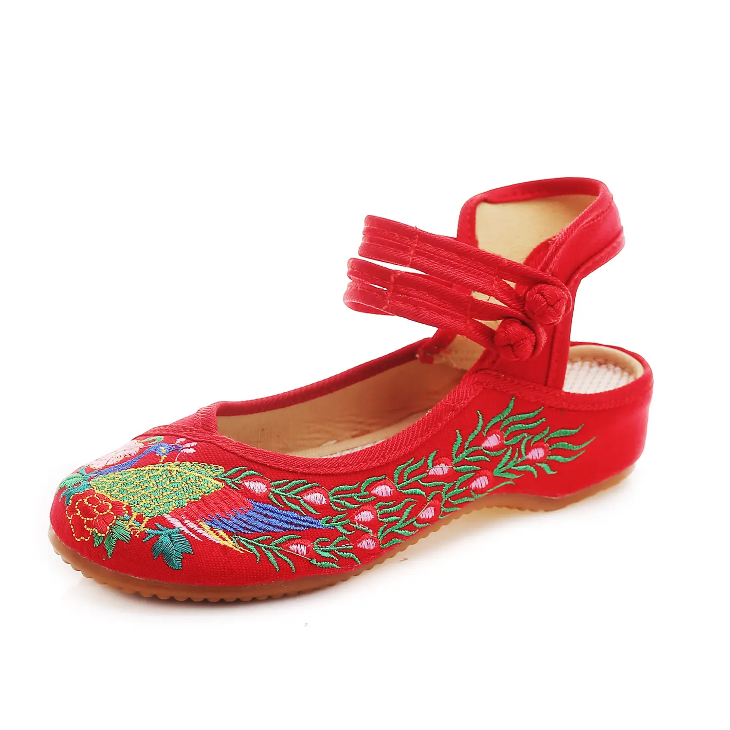Ethnic Style Embroidered Cloth Shoes Sandals Ladies Retro Dance Shoes Performance Clothes Matching Women'S Shoes