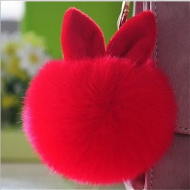 Fur Bag Pendant Plush Keychain Red - Shop at LoveMi