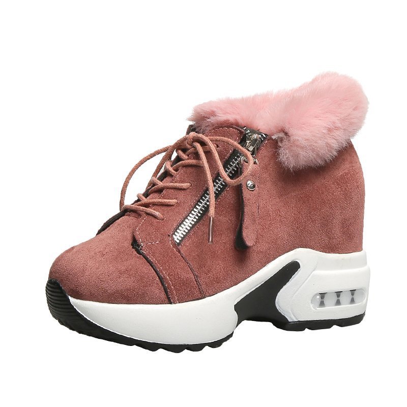 Low Top Warm Sports Cotton Shoes With Plush Thick Soles