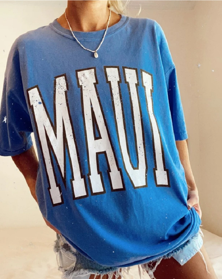 European And American Women's Letter Printed Casual T-shirt