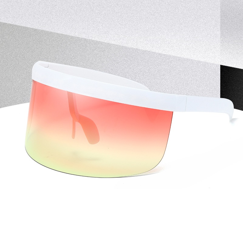 Fashion Personality UV Protection Face Shield White Frame Red Yellow - Shop at LoveMi