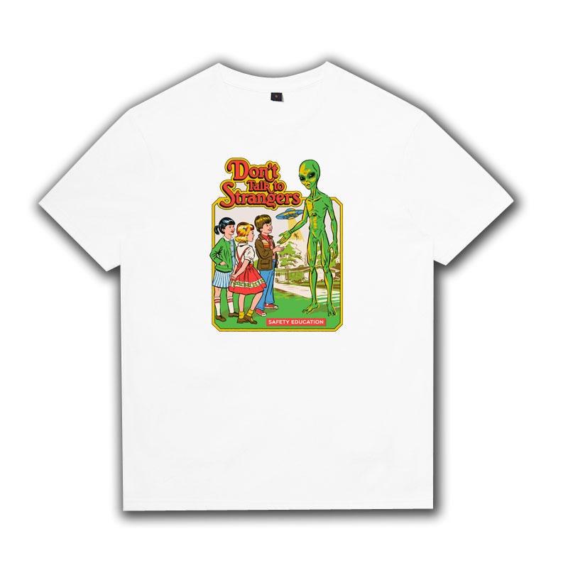 Title 3, Retro Illustration T-Shirt Pure Cotton Short-Sl...