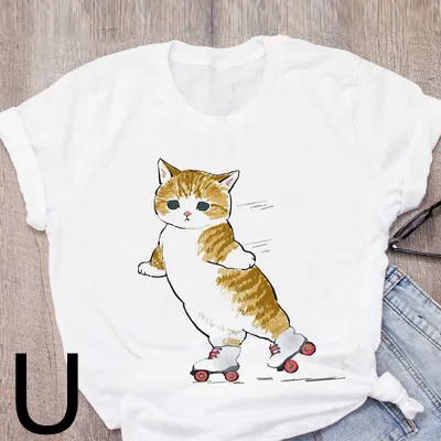 Personalized Cartoon Polite Cat Print Fashion Girlfriend Couple T Shirt U - Shop at LoveMi