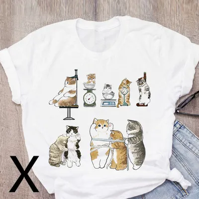 Personalized Cartoon Polite Cat Print Fashion Girlfriend Couple T Shirt X - Shop at LoveMi