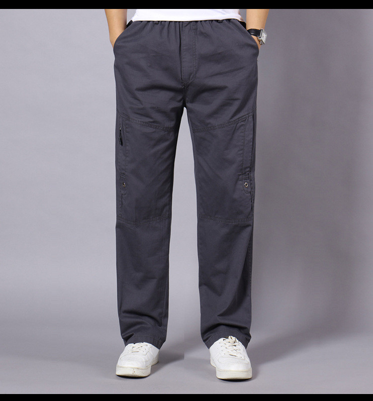 Title 5, Pantaloni Casual Uomo Dritti Larghi Cotone Tagl...