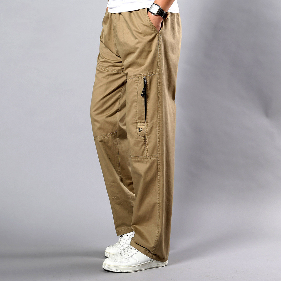 Title 3, Mens Casual Pants Straight Loose Fitting Cotto...