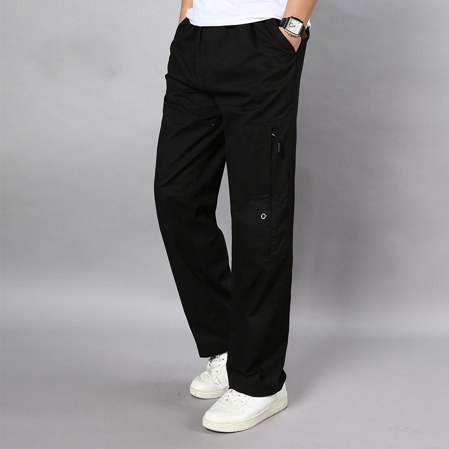 Title 8, Pantaloni Casual Uomo Dritti Larghi Cotone Tagl...