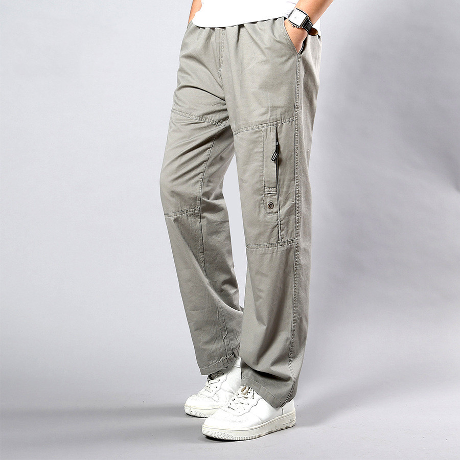 Men's Casual Pants Straight Loose Fitting Cotton Plus Size Sports Trousers