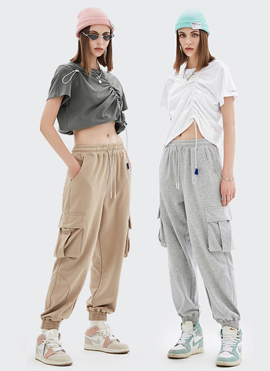  Spring And Summer New Products European And American Street Personality Tailoring Drawstring Design Simple Solid Color Casual Short Sleeves