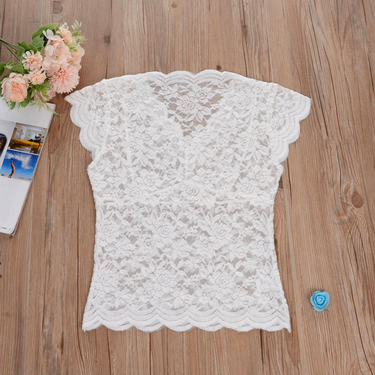 Title 6, New Lace V-neck T-shirt