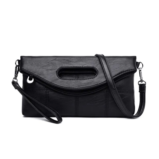 Cross Border Direct Supply Clutch Bag Female Bag Large Capacity Simple Handbag Folding Lady Hand Grabbing Diagonal Bag Black - Shop at LoveMi