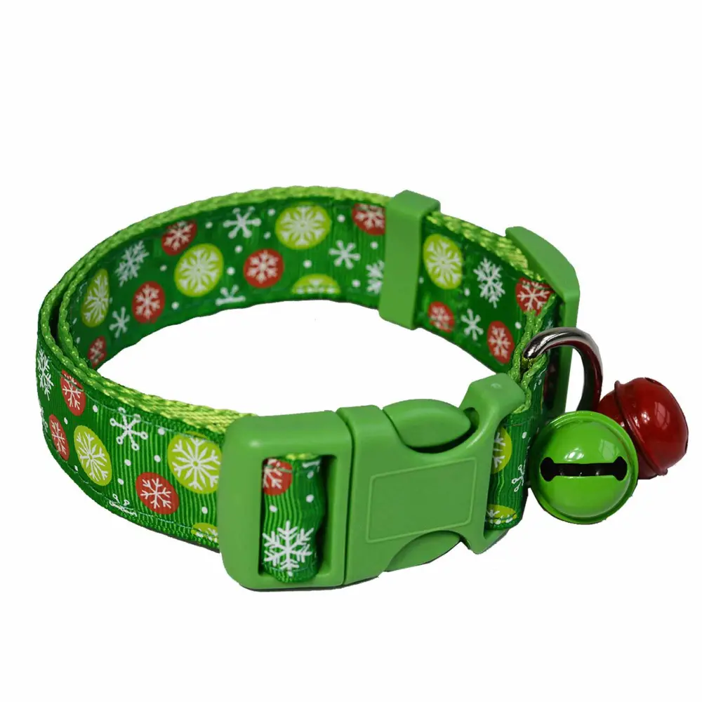 Products Red and Green Bell Collars Dog Pet