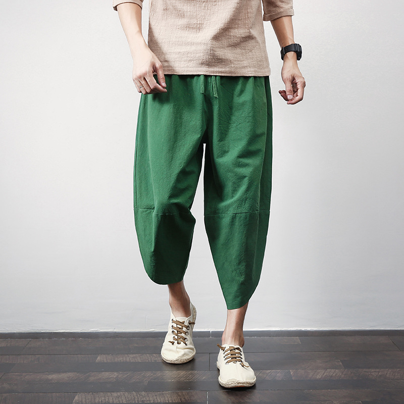 Title 2, Mens Wide Leg Pants Shorts Plus Size Loose Cro...