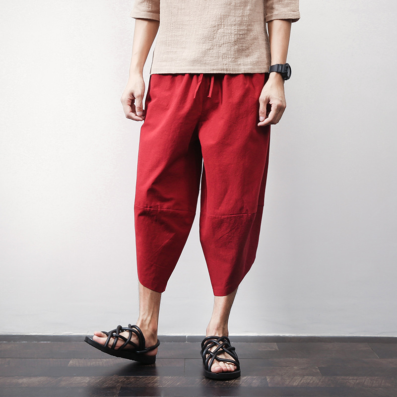 Title 5, Mens Wide Leg Pants Shorts Plus Size Loose Cro...