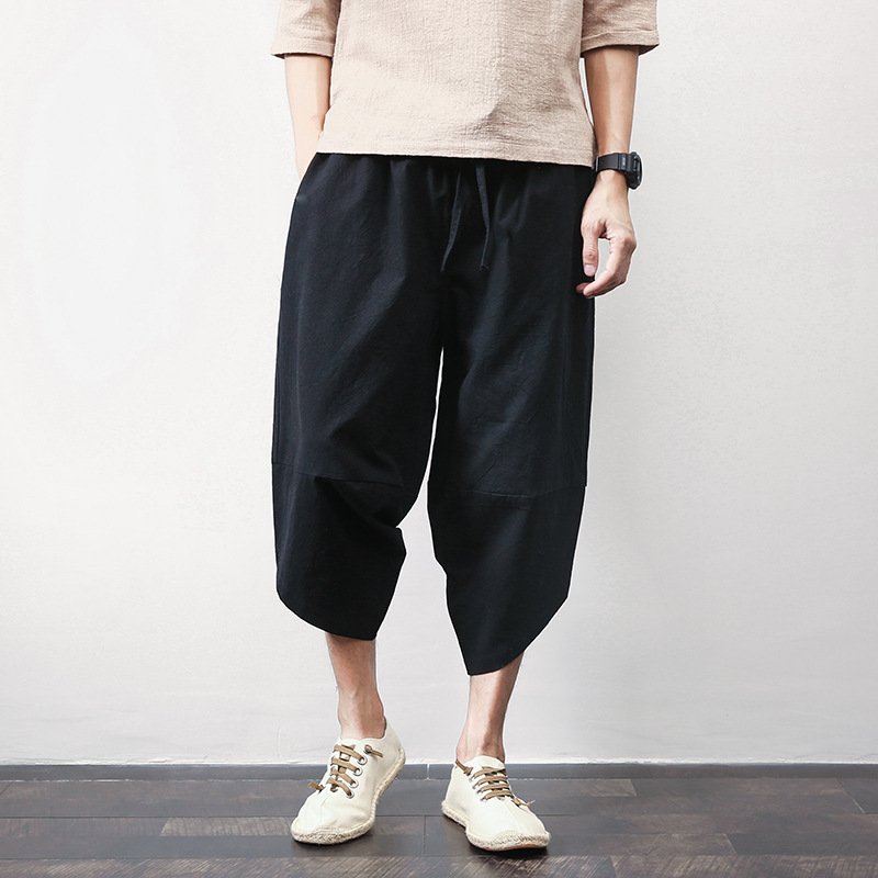 Title 6, Mens Wide Leg Pants Shorts Plus Size Loose Cro...