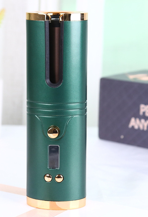 Ceramic Mini Automatic Curling Iron Usb Wireless Lazy Charging Green - Shop at LoveMi