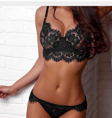Erotic Lingerie Sexy Mesh Lace Lingerie Set Black - Shop at LoveMi