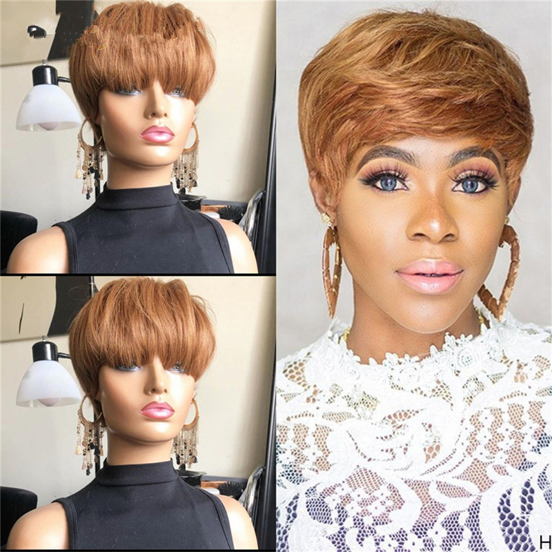 New Style Wig European And American Ladies Short Hair Natural Black Brown Chemical Fiber Hair Headgear Button Net — foto 5