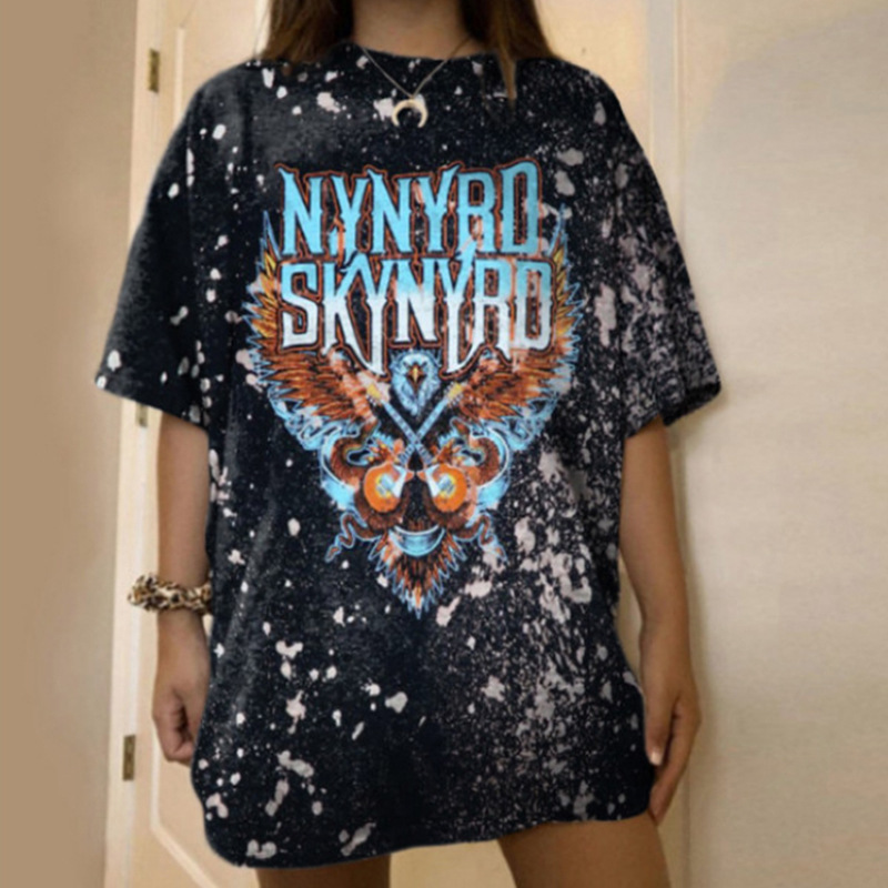 Title 5, Casual Round Neck Short Sleeve Printed Tie-dye ...