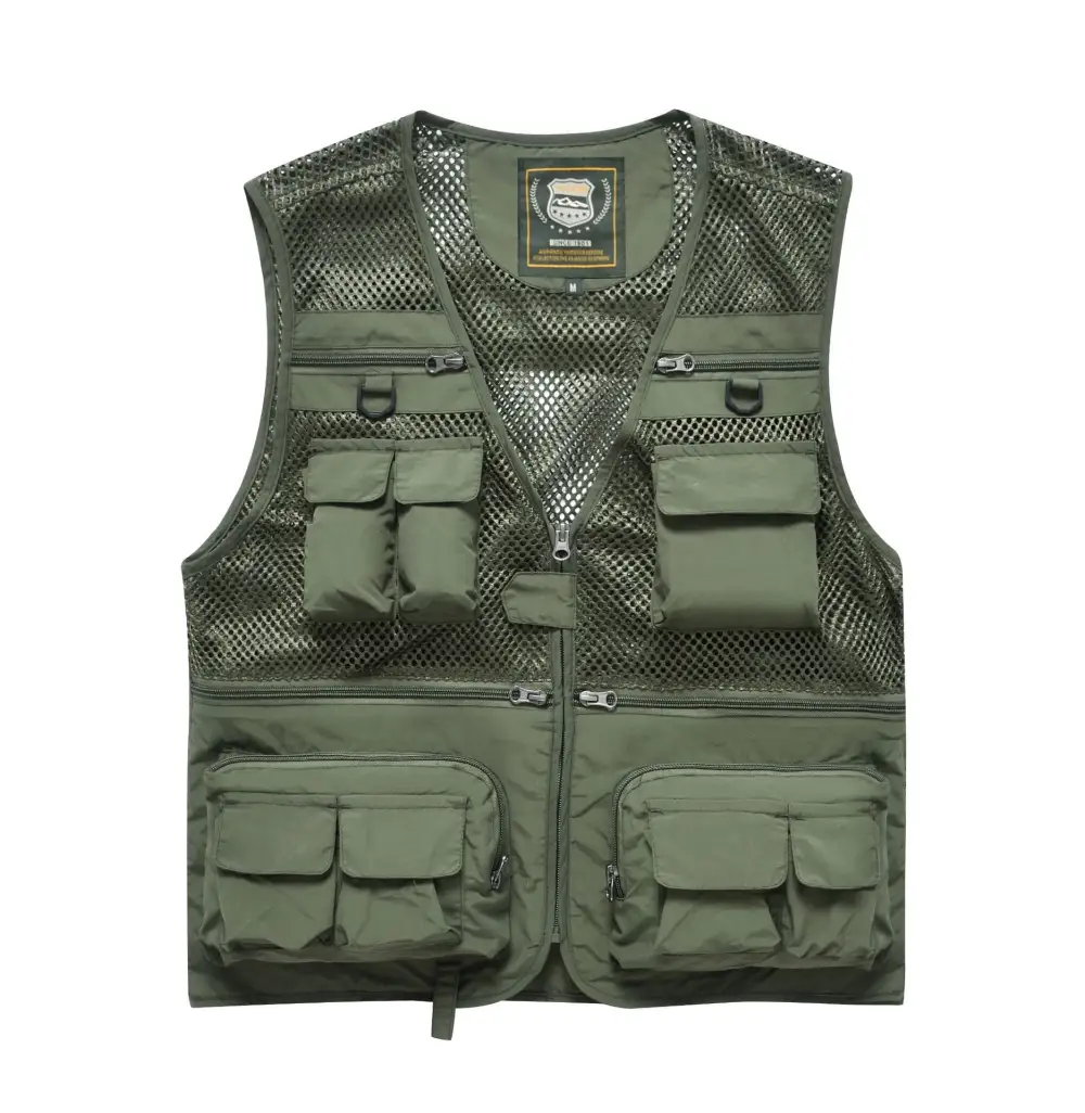 Summer Men's Outdoor Fishing Mesh Vest Jackets Travel Photography
