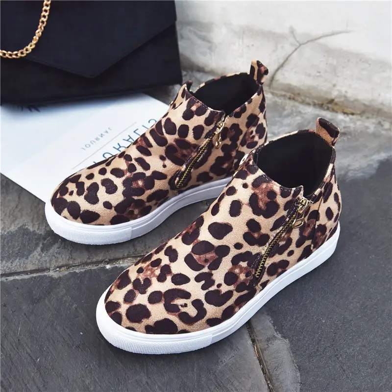 Round Toe Flat Double Zipper Casual Short Boots
