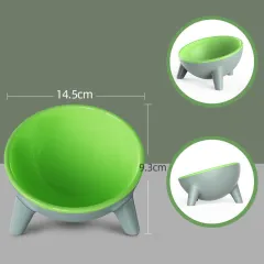 Cat Dog Bowl With Stand Pet Feeding Food Bowls Dogs Bunny Rabbit Nordic Colour Feeder Product Supplies Pet Accessories - Moff Green - View 1