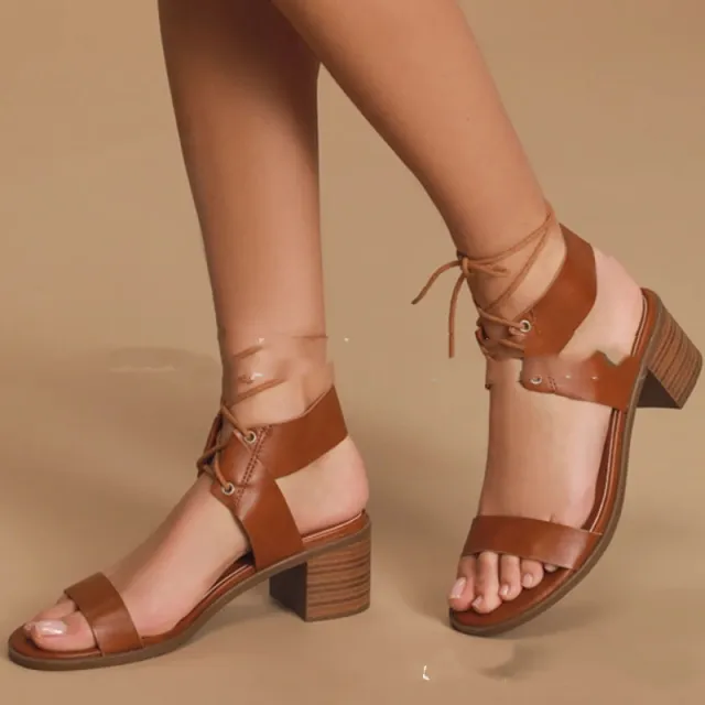 Standalone Stand With Thick Heels And High Heels With Fish Mouth Sandals For Women Brown - Shop at LoveMi