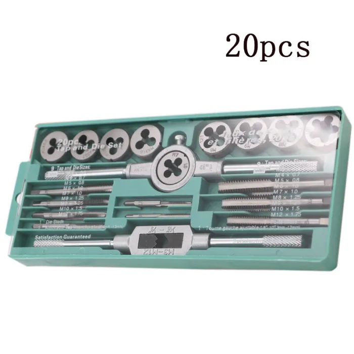 20-Piece Metric Tap and Die Set with Wrenches and Storage Case, M3 to M12 - detail photo 1