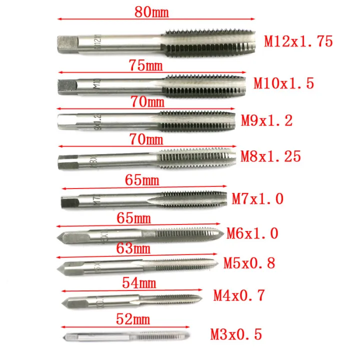 20-Piece Metric Tap and Die Set with Wrenches and Storage Case, M3 to M12 - detail photo 4