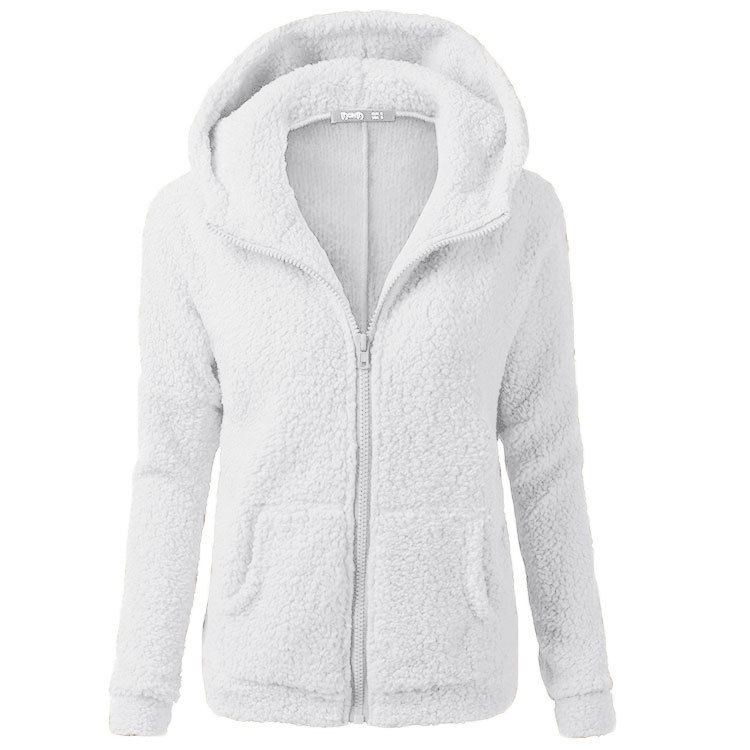 Zippered Hooded Pocket Plush Top