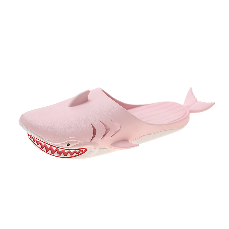 Personality Funny Shark Slippers Parent Child Couple Baotou Half Slippers Female Summer Travel Beach Shoes Cartoon Children'S Slippers