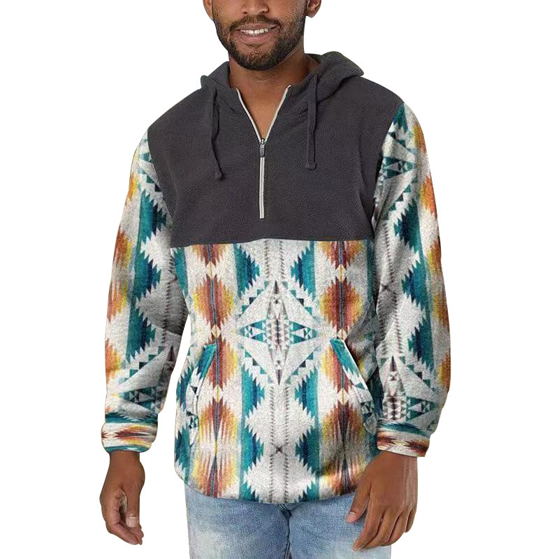 Printed Stitching Long-sleeved Sweatshirt Top
