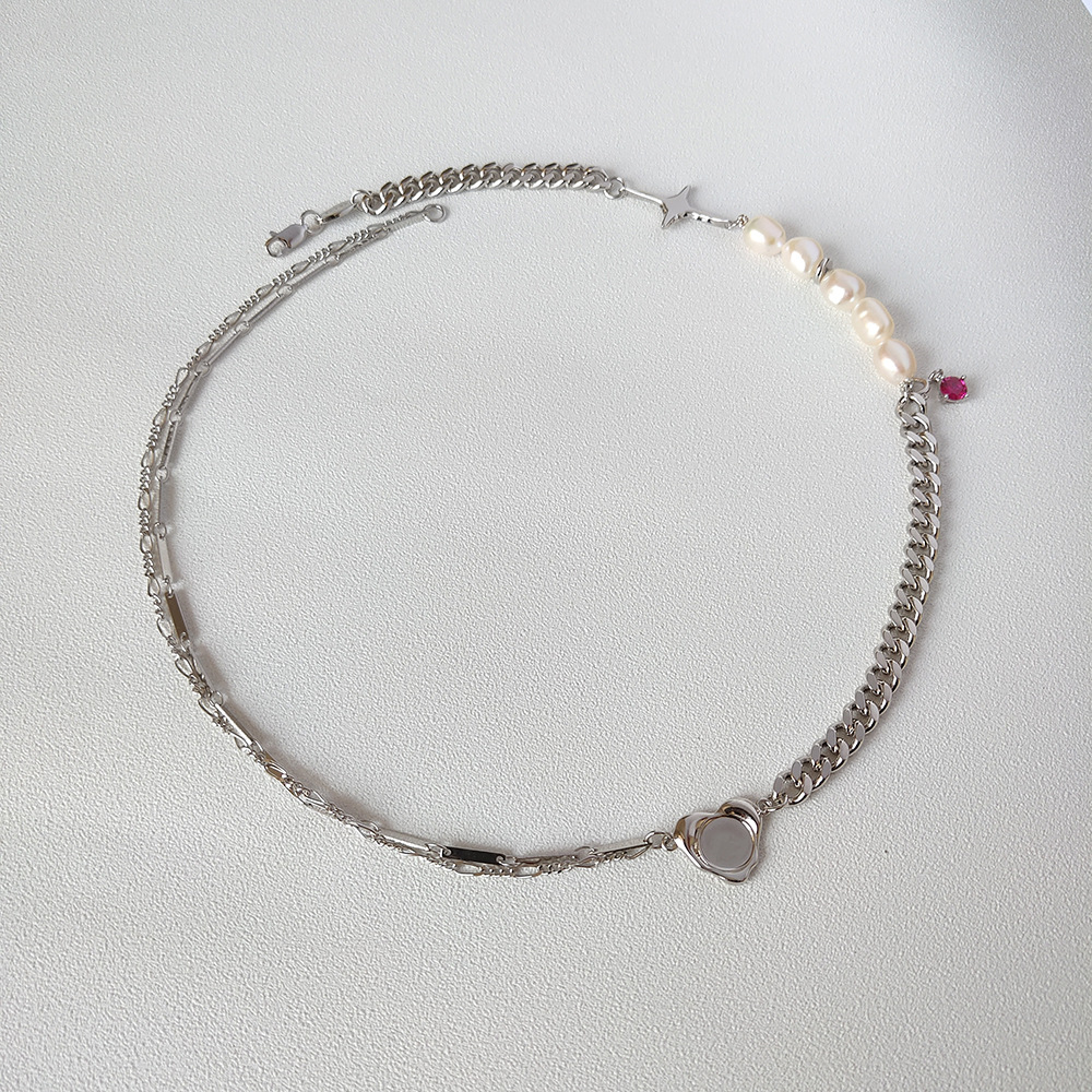 Женская цепочка на ключицы, пресноводное ослепительное ожерелье с бриллиантами