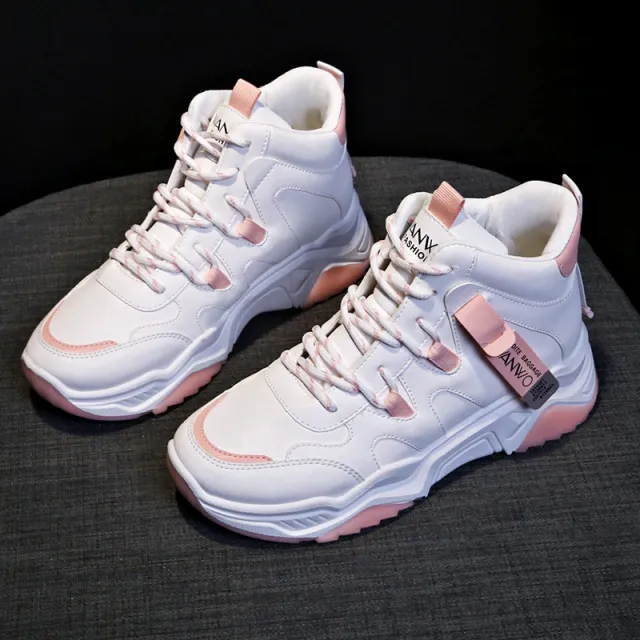 White Running Women Chunky Sport Shoes Woman Spring Summer Platform Sneakers Pink - Shop at LoveMi