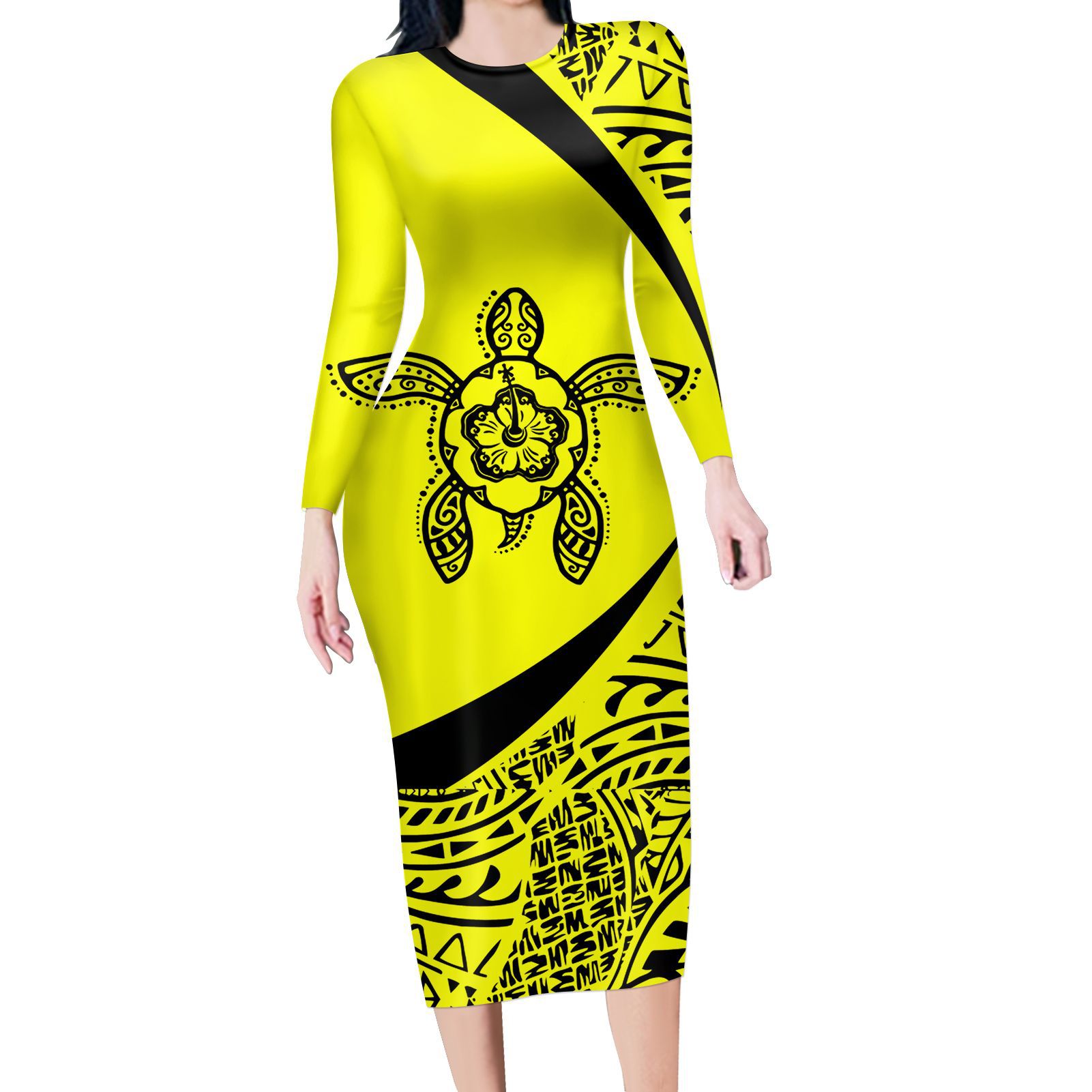 New European And American Fashion Sexy Long-Sleeved Dress