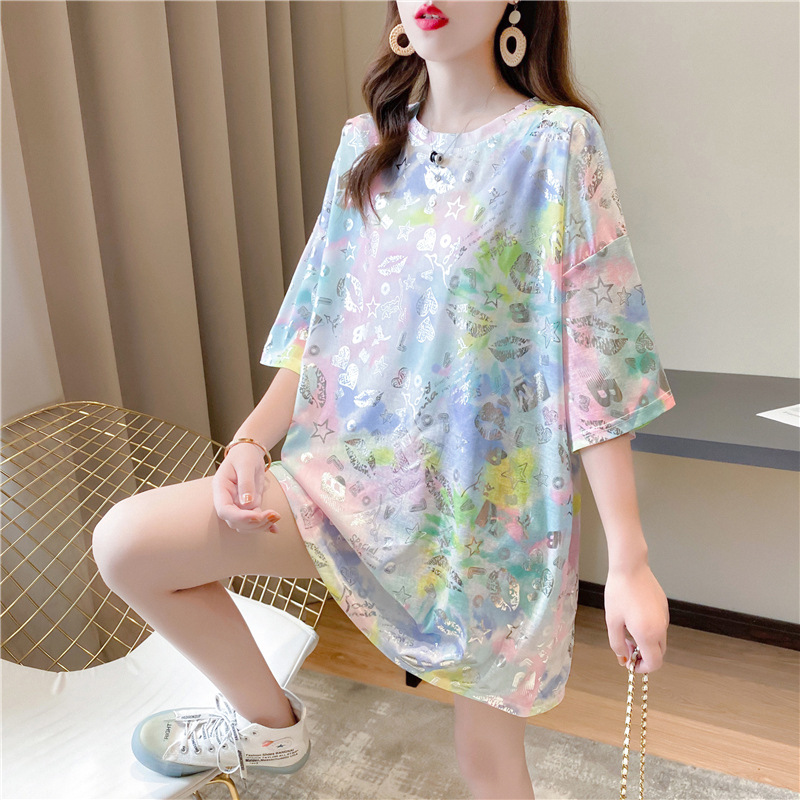 Title 5, Mid-Length Cotton T-Shirt Dress New Korean Vers...