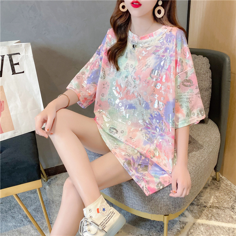 Title 2, Mid-Length Cotton T-Shirt Dress New Korean Vers...