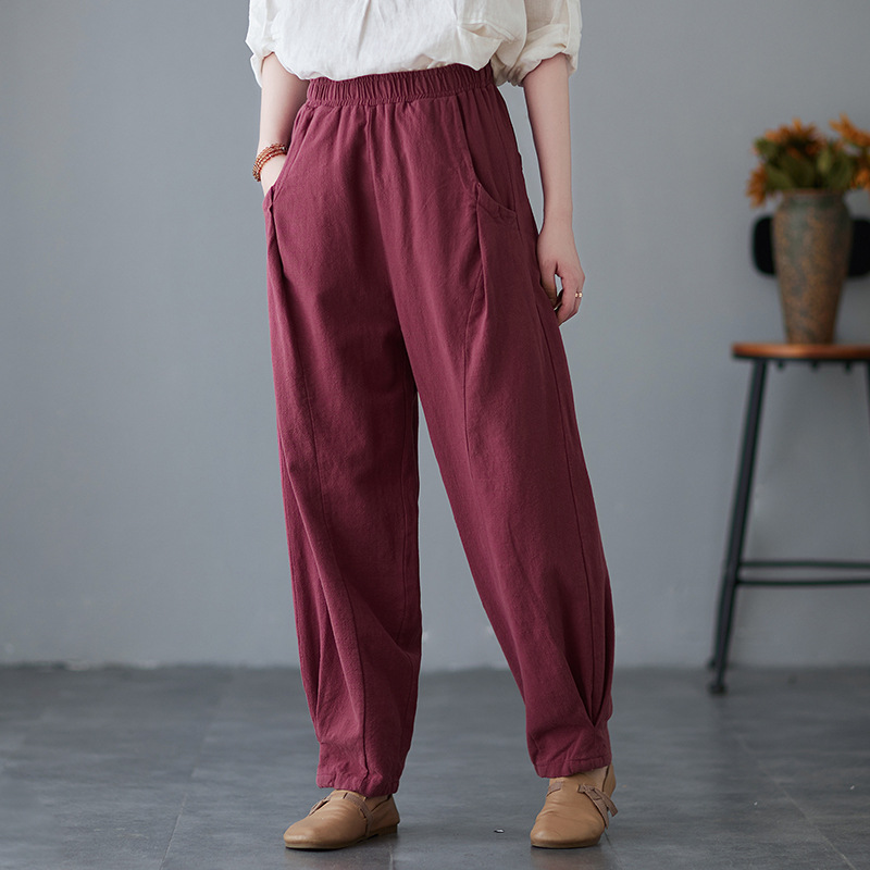 Title 3, Damen Casual Hose mit einfarbigem Design, Schla...