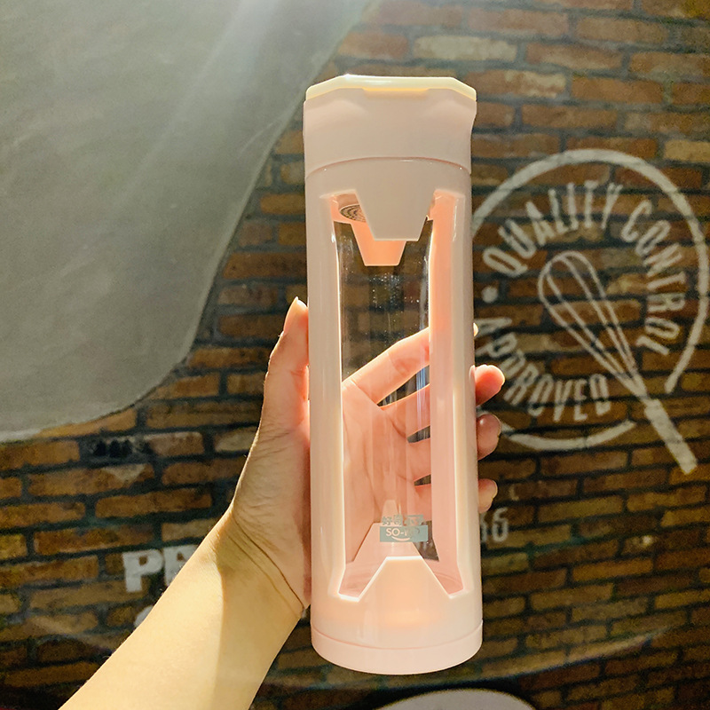 Simple Double-Layer Anti-Drop Plastic Glass Cup