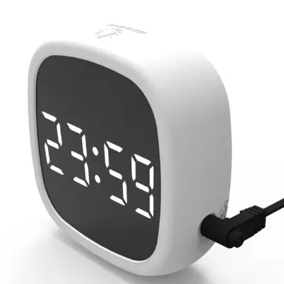 Voice Control Mirror Table Clock Home Decoration Snooze Desk